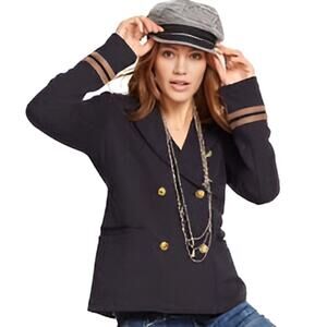 Ralph Lauren Denim & Supply Women Terry Double Breasted Military Blazer Jacket L